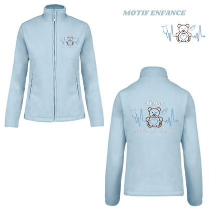 Polaire bleu pastel soignant personnalisée
