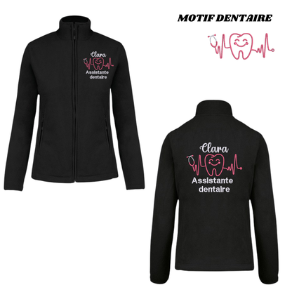 Polaire noire soignant personnalisée